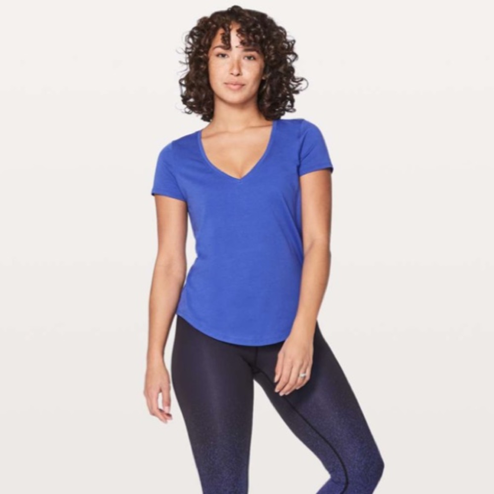 Lululemon Blue Love Tee V Shirt